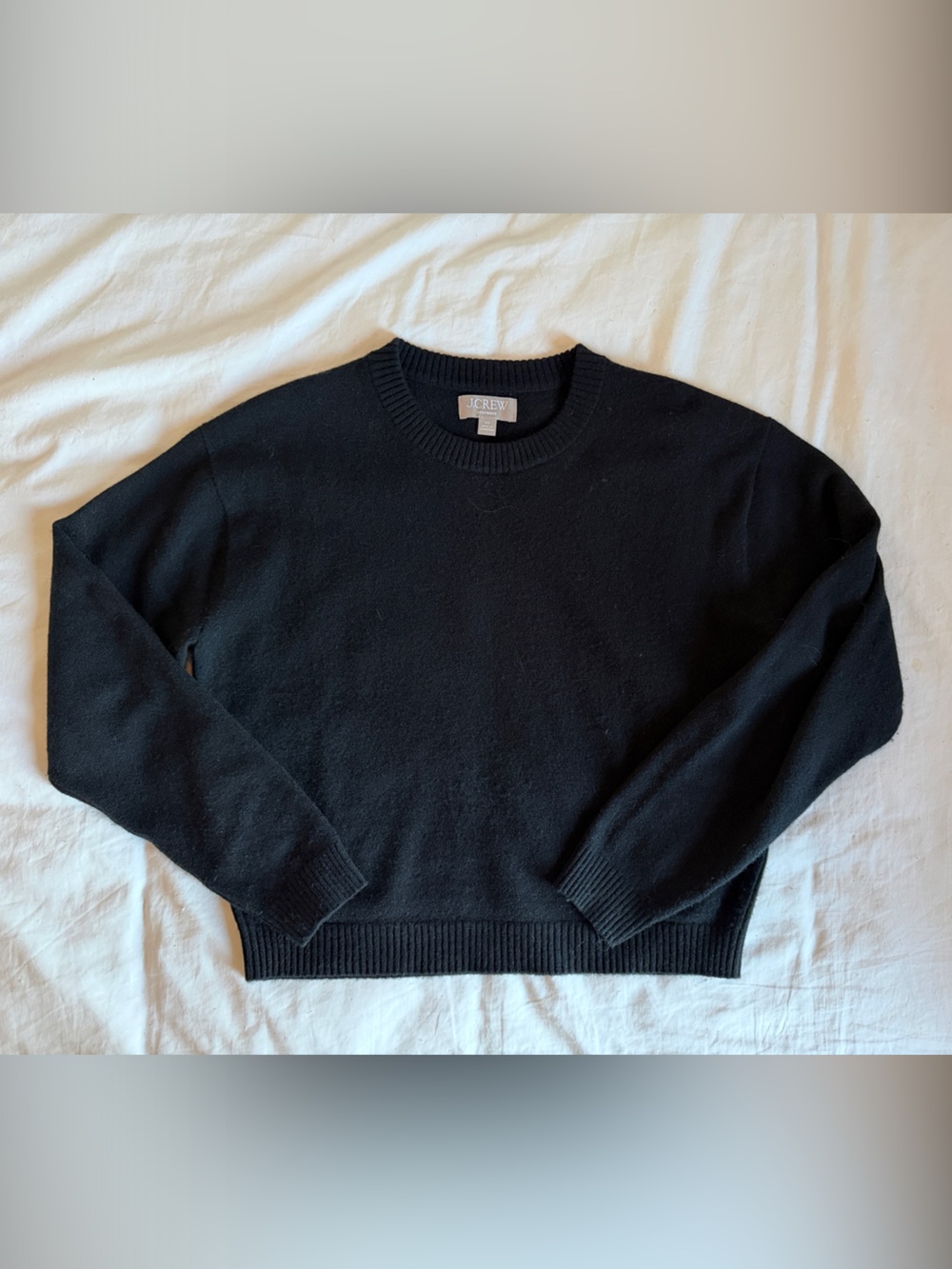 J. Crew Women’s Perfect Cashmere Black Crewneck Sweater XS